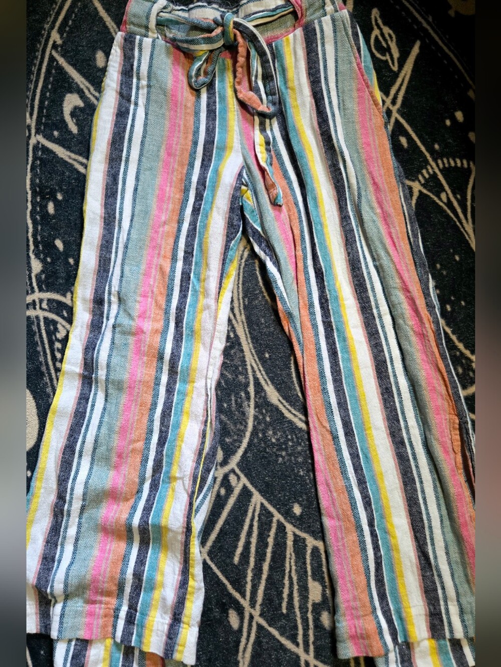 Multi-Color Stripe Drawstring Pants